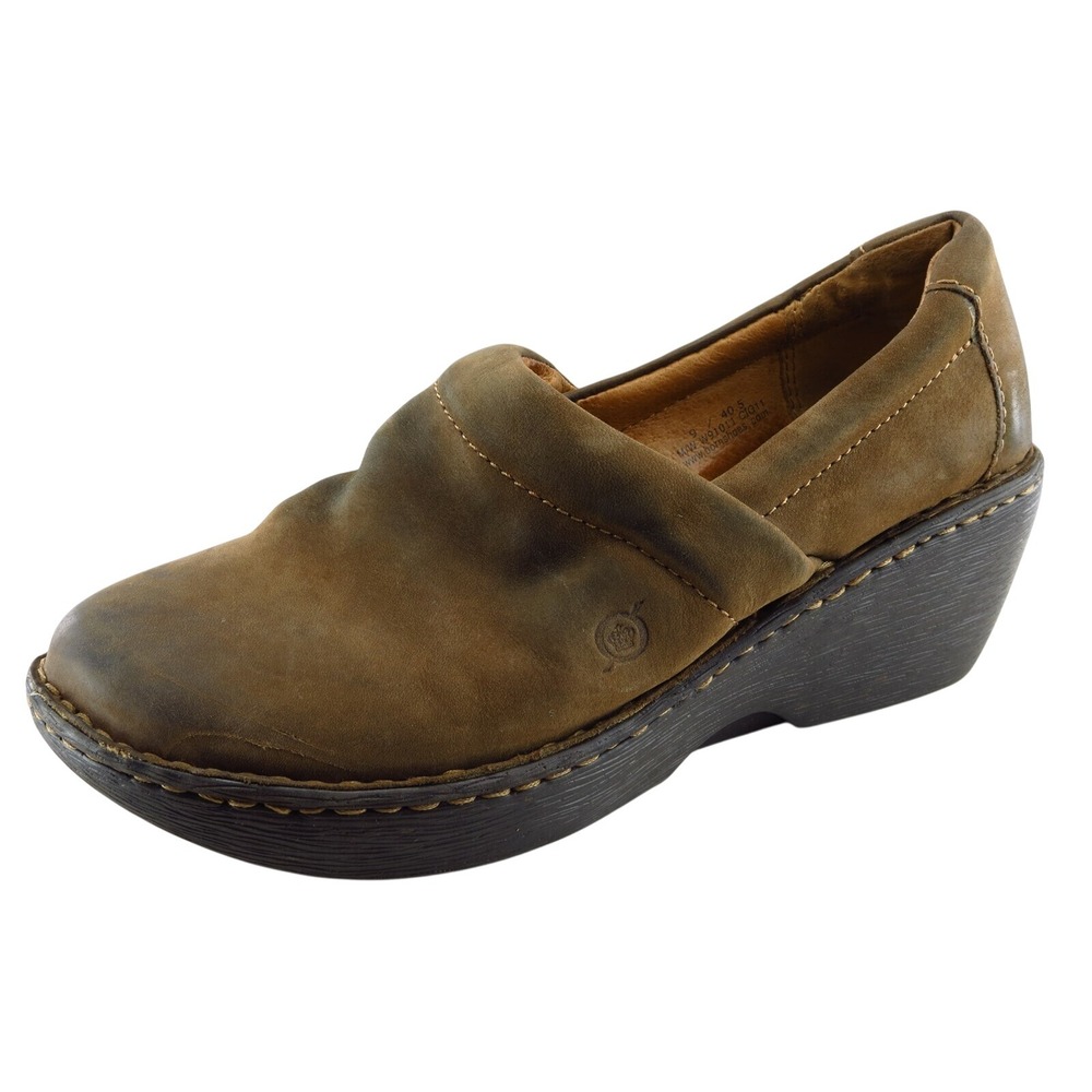 Born‎ Size 9 M Beige Clog Leather Women Shoes
